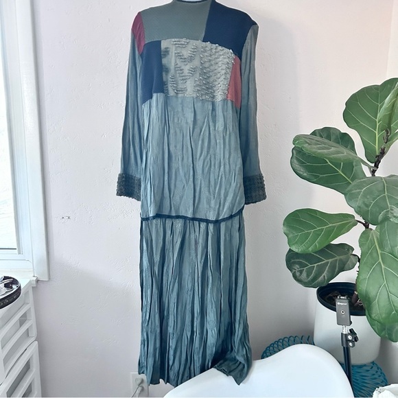 NEIL & DAVID Vintage Lagenlook Mixed Media Patchwork Top Maxi Skirt Set Size S/M - Picture 7 of 15